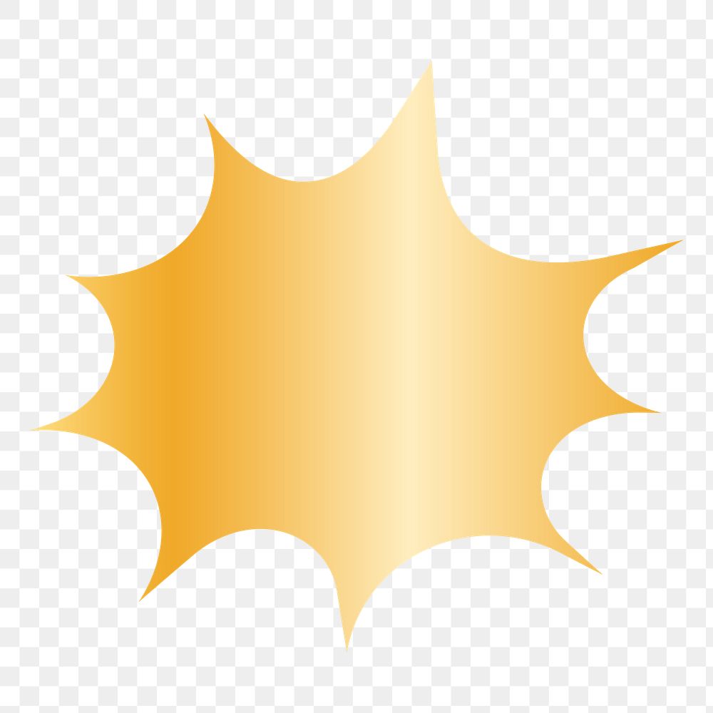 Gold starburst png badge  sticker, transparent background