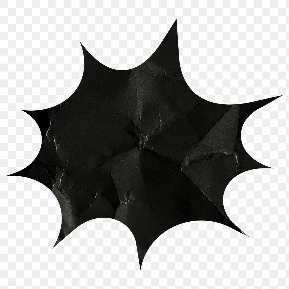 Black starburst  png badge sticker, transparent background