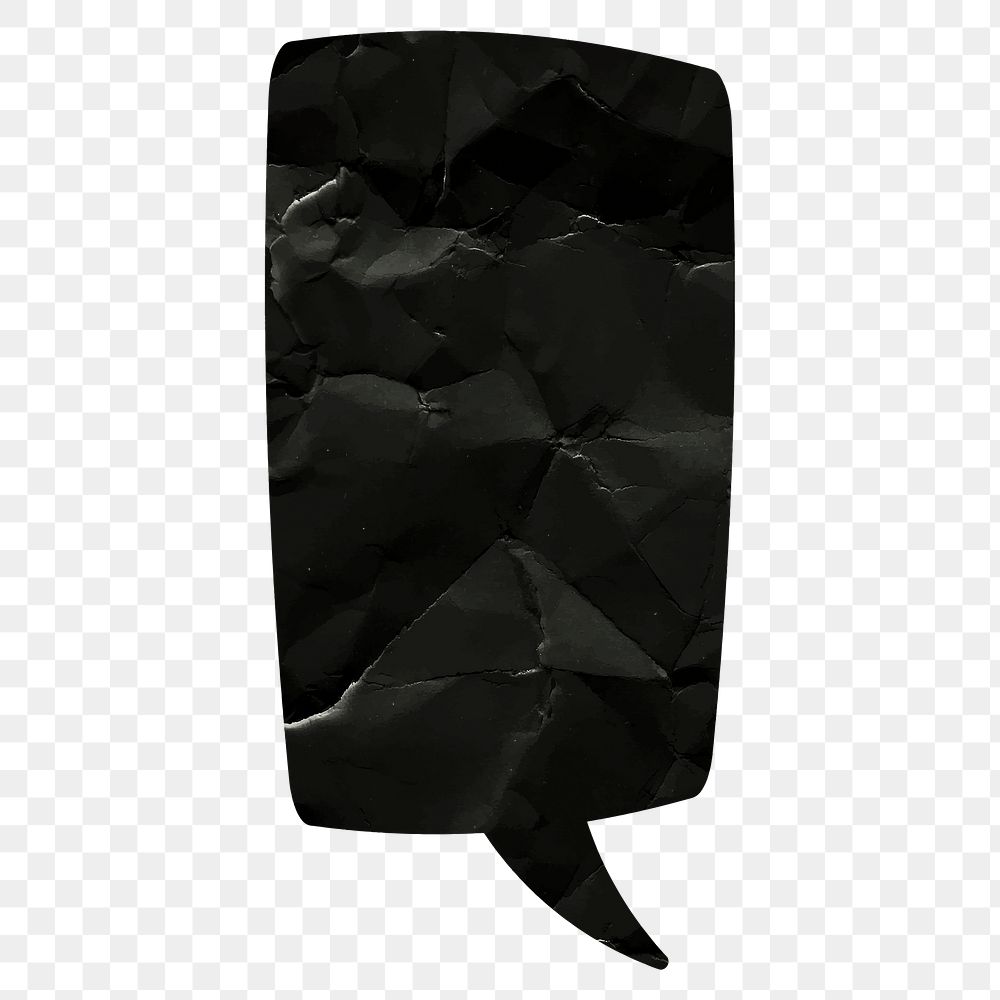 Black speech bubble png sticker, transparent background