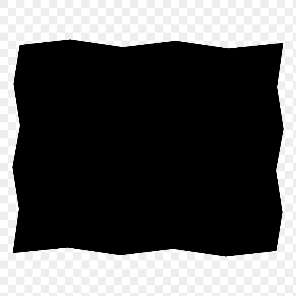 Black square png sticker, transparent background