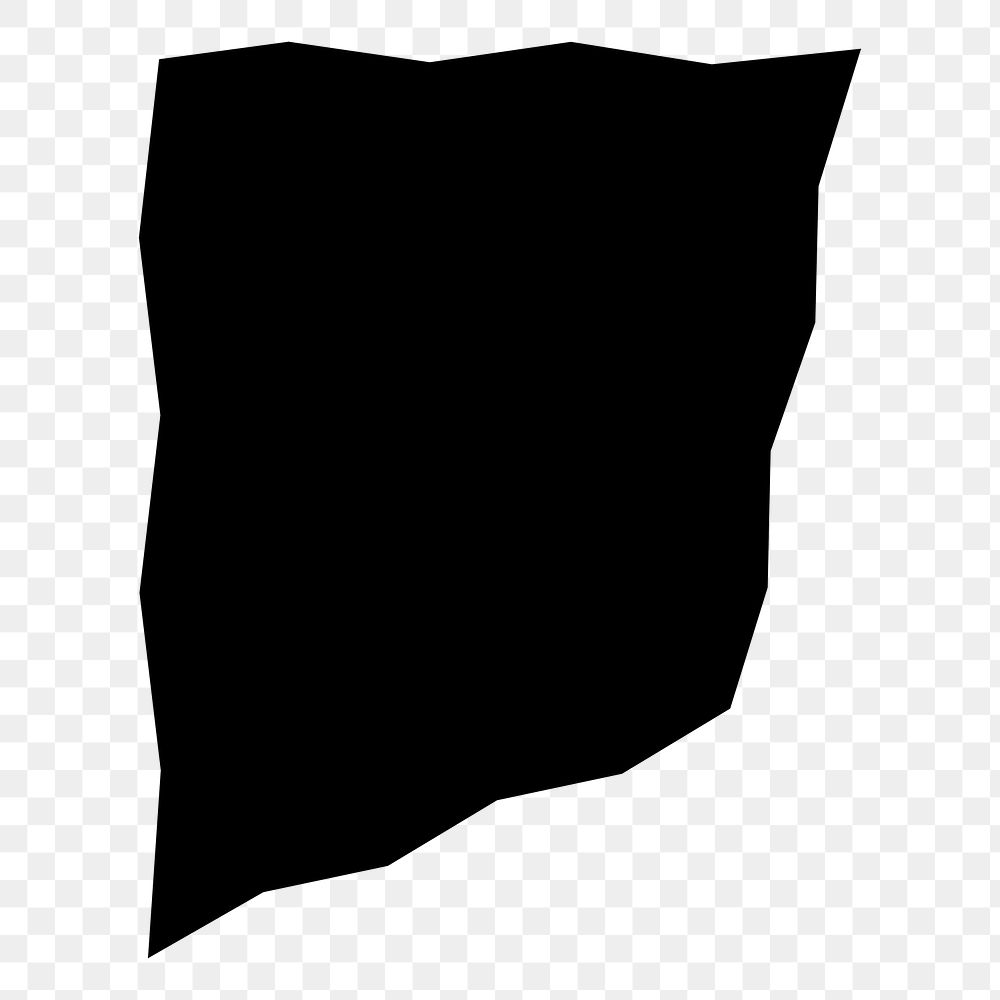 Black abstract shape png sticker, transparent background