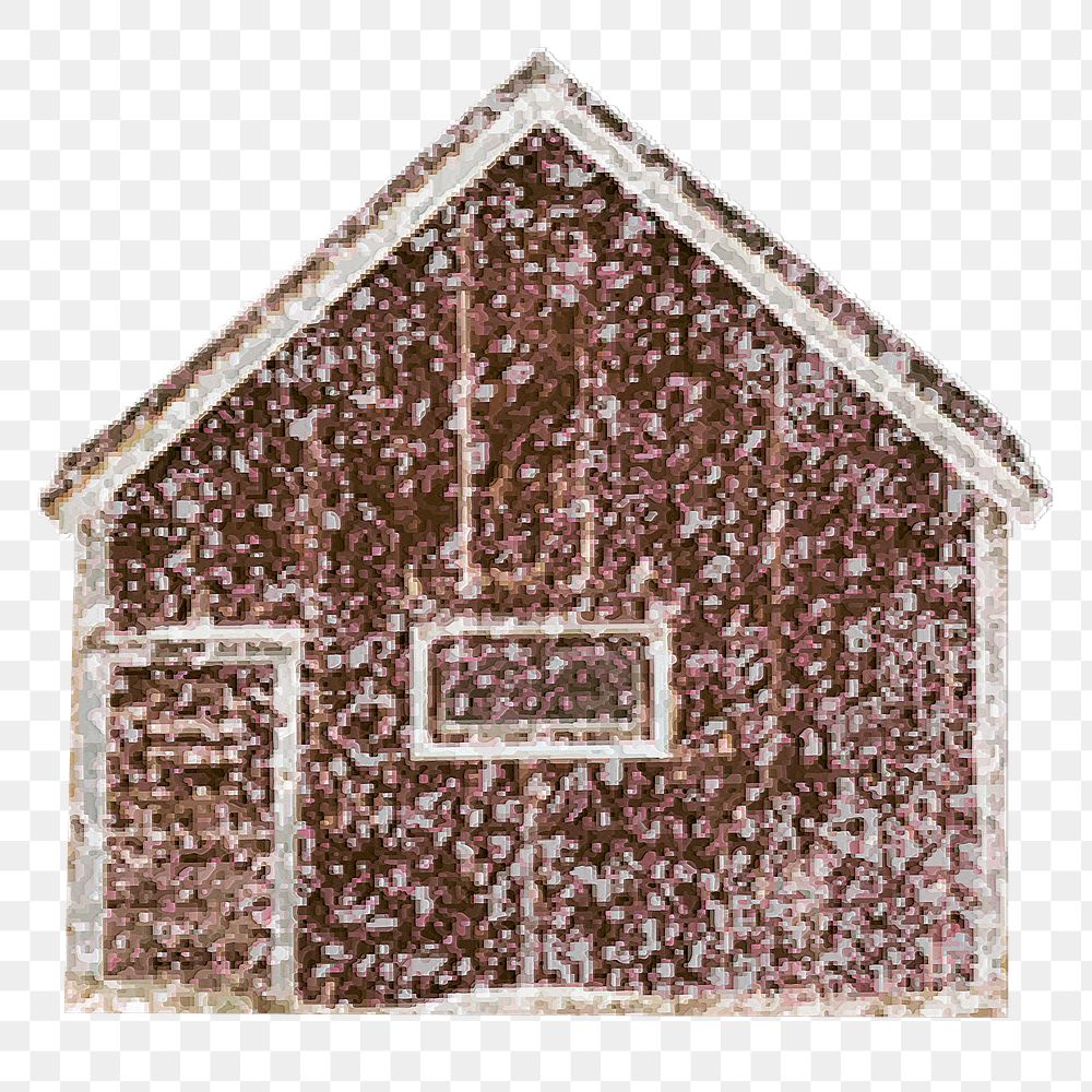 Winter home png sticker, transparent background