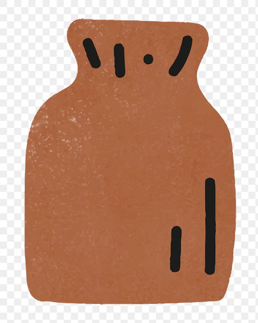Brown vase png sticker, transparent background