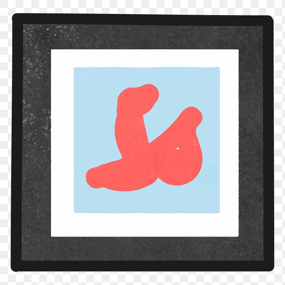 Png art frame sticker, transparent background