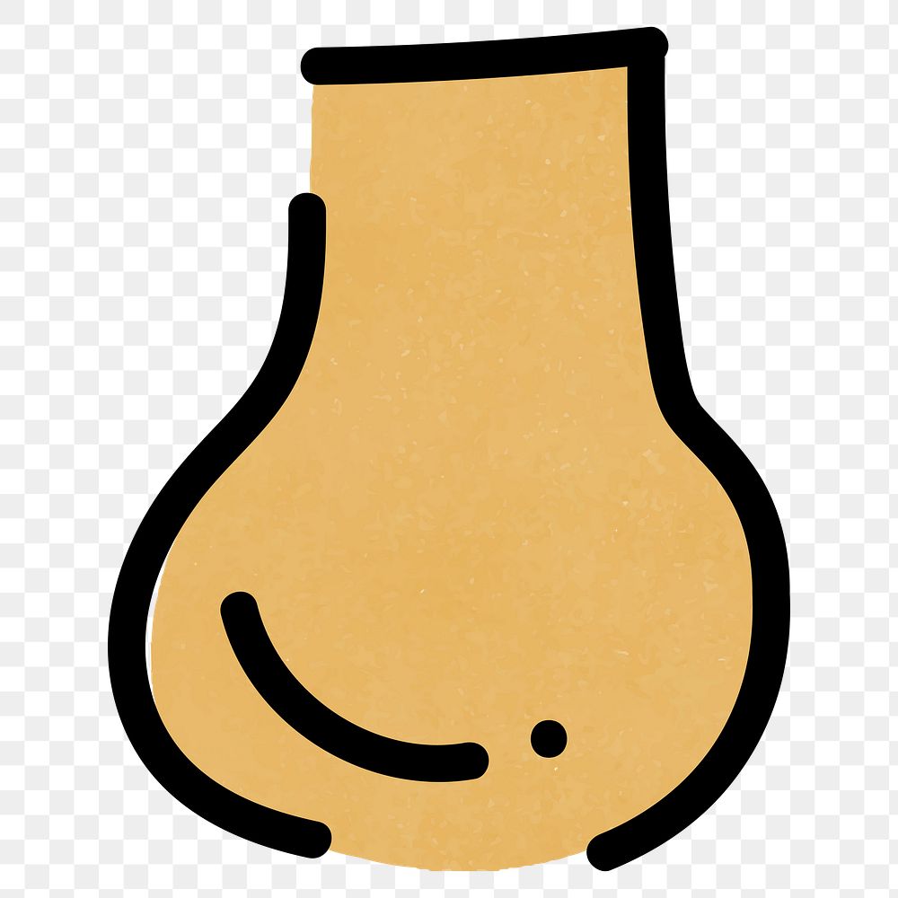 Png yellow round vase sticker, transparent background