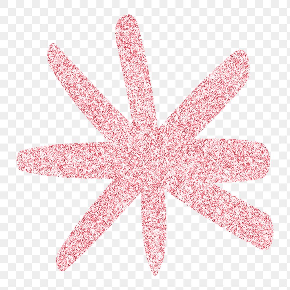 Pink glittery asterisk png sticker, transparent background