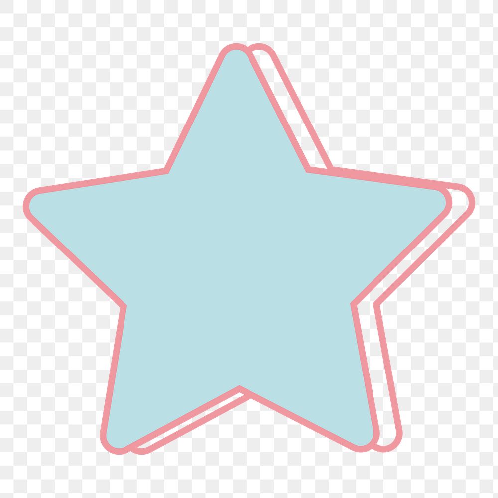 Blue star shape png sticker, transparent background