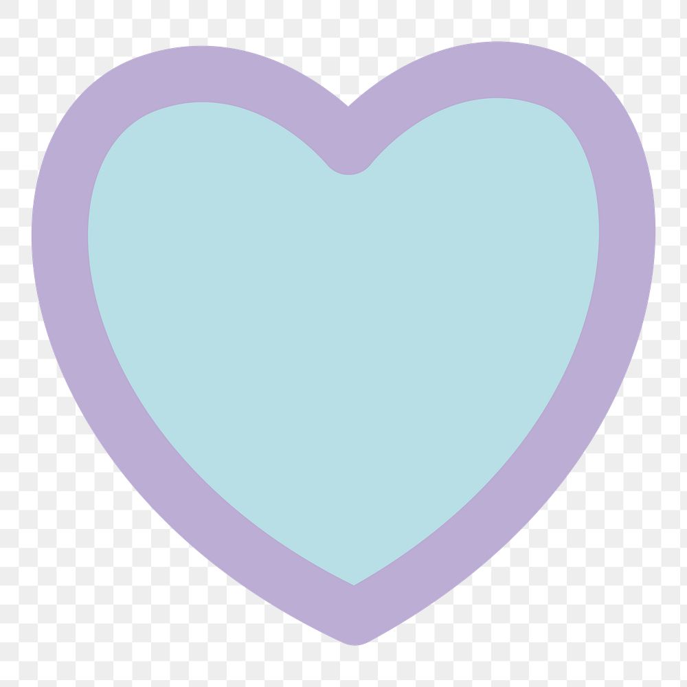 Blue heart png sticker, transparent background