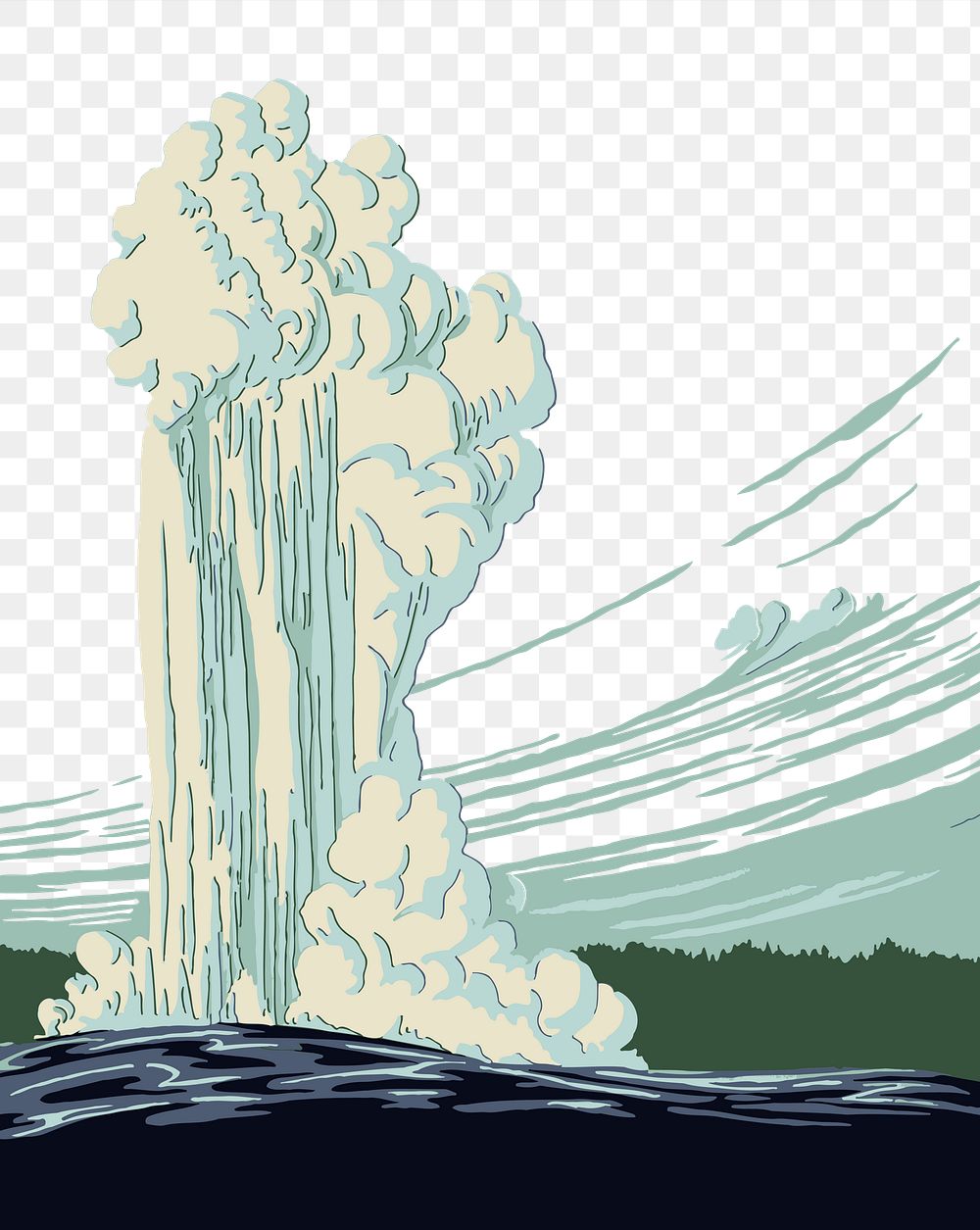 PNG  Yellowstone National Park clipart, transparent background. Free public domain CC0 image.