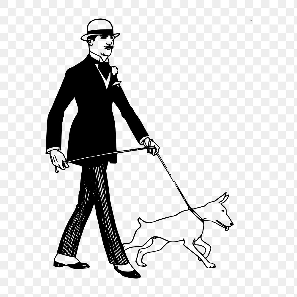 PNG Dog walking clipart, transparent background. Free public domain CC0 image.