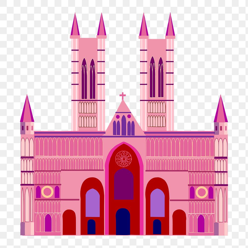 PNG Pink castle clipart, transparent background. Free public domain CC0 image.