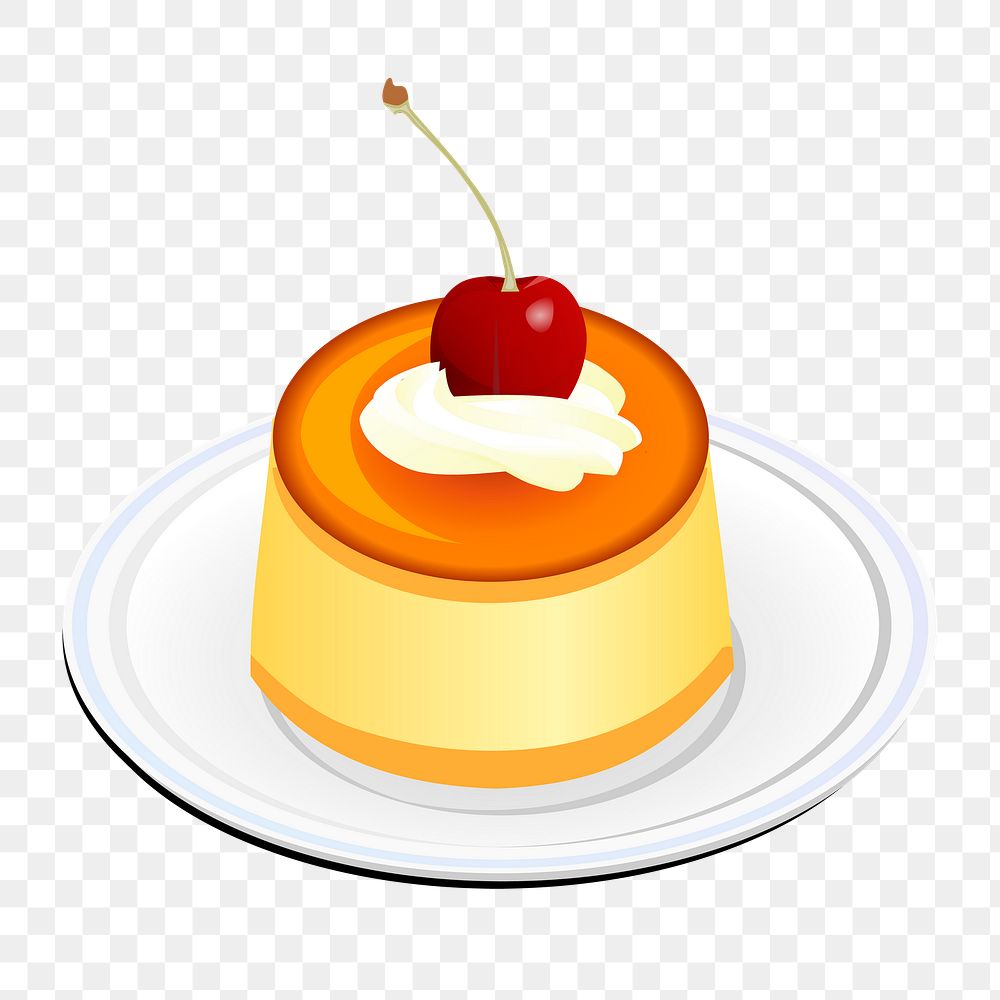 PNG Pudding dessert clipart, transparent background. Free public domain CC0 image.