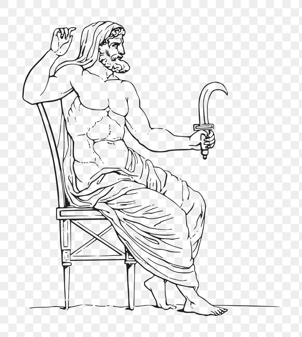 PNG Cronus greek god clipart, transparent background. Free public domain CC0 image.