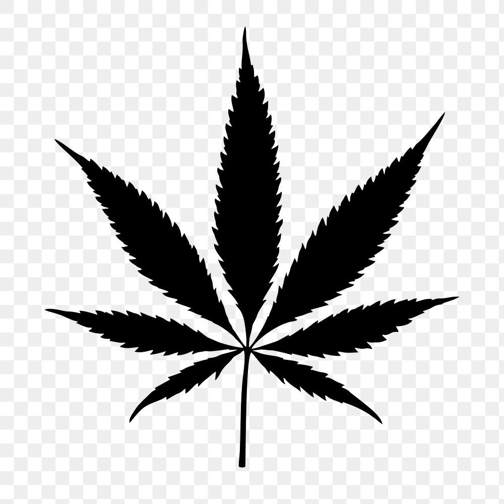 PNG Cannabis silhouette clipart, transparent background. Free public domain CC0 image.