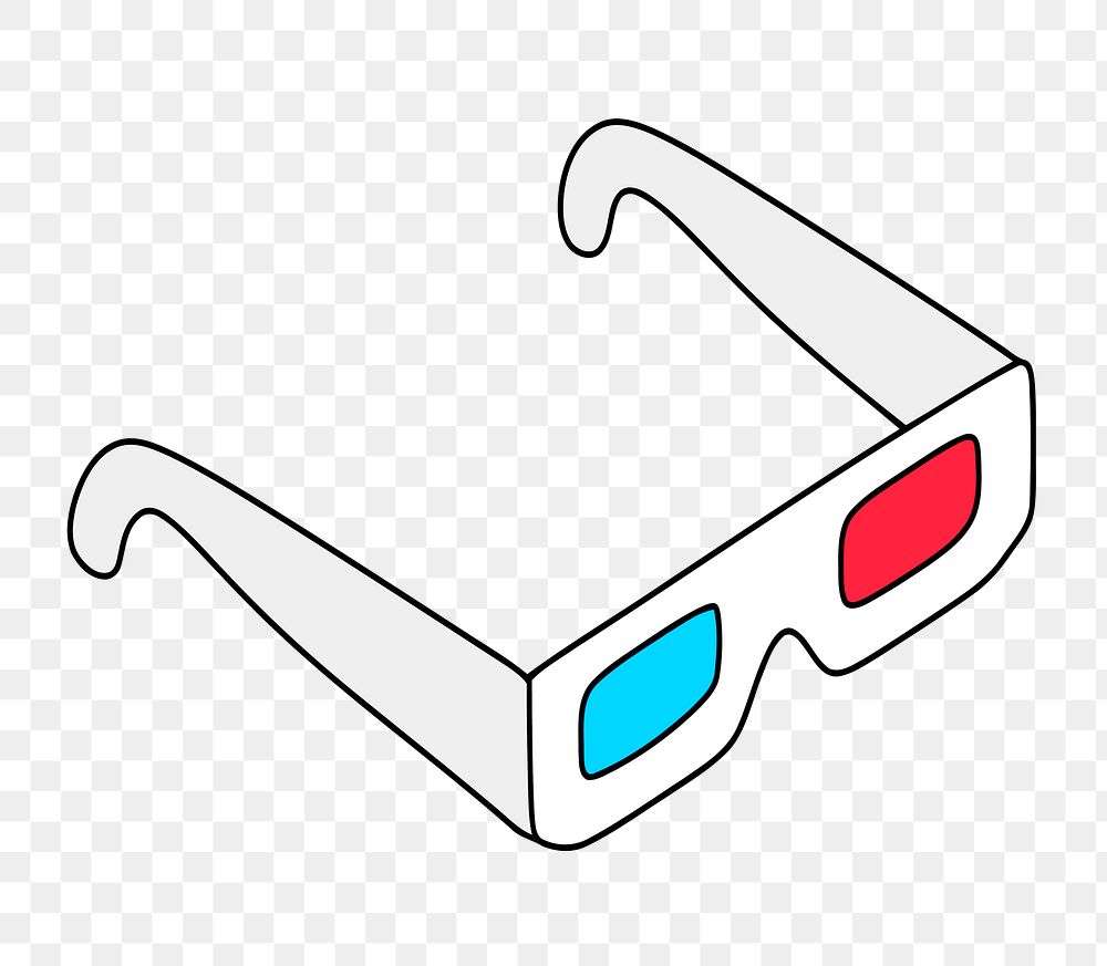PNG 3D glasses clipart, transparent background. Free public domain CC0 image.
