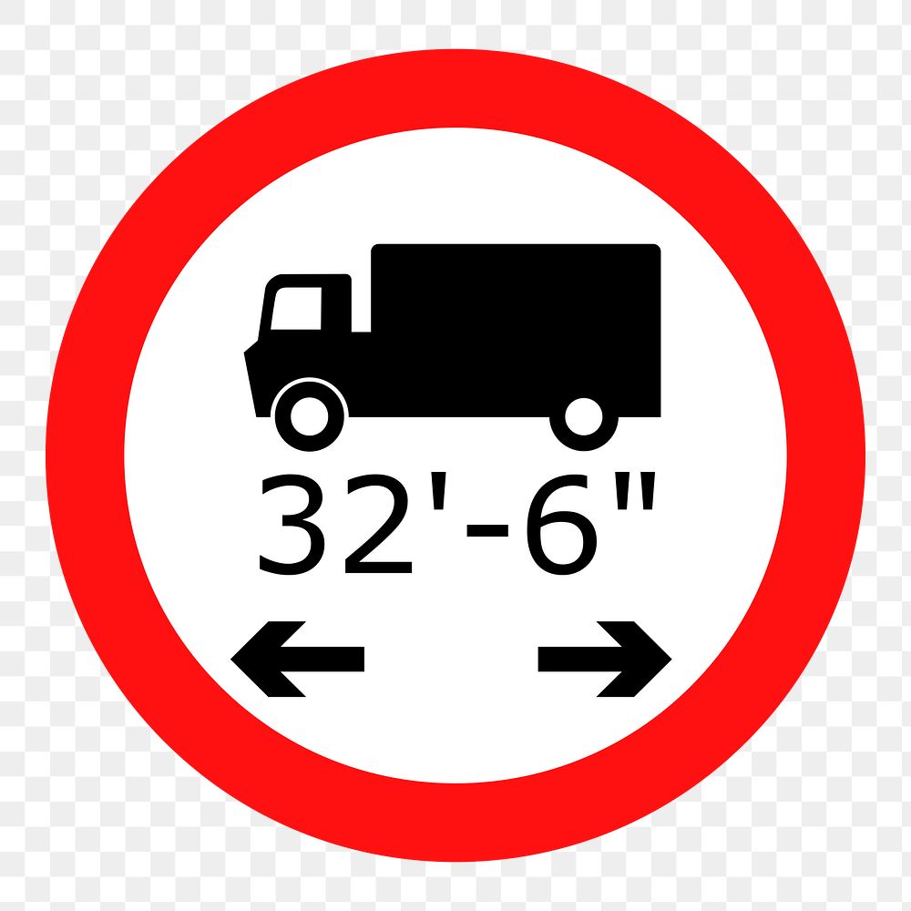 PNG Vehicle weight restriction  sign clipart, transparent background. Free public domain CC0 image.