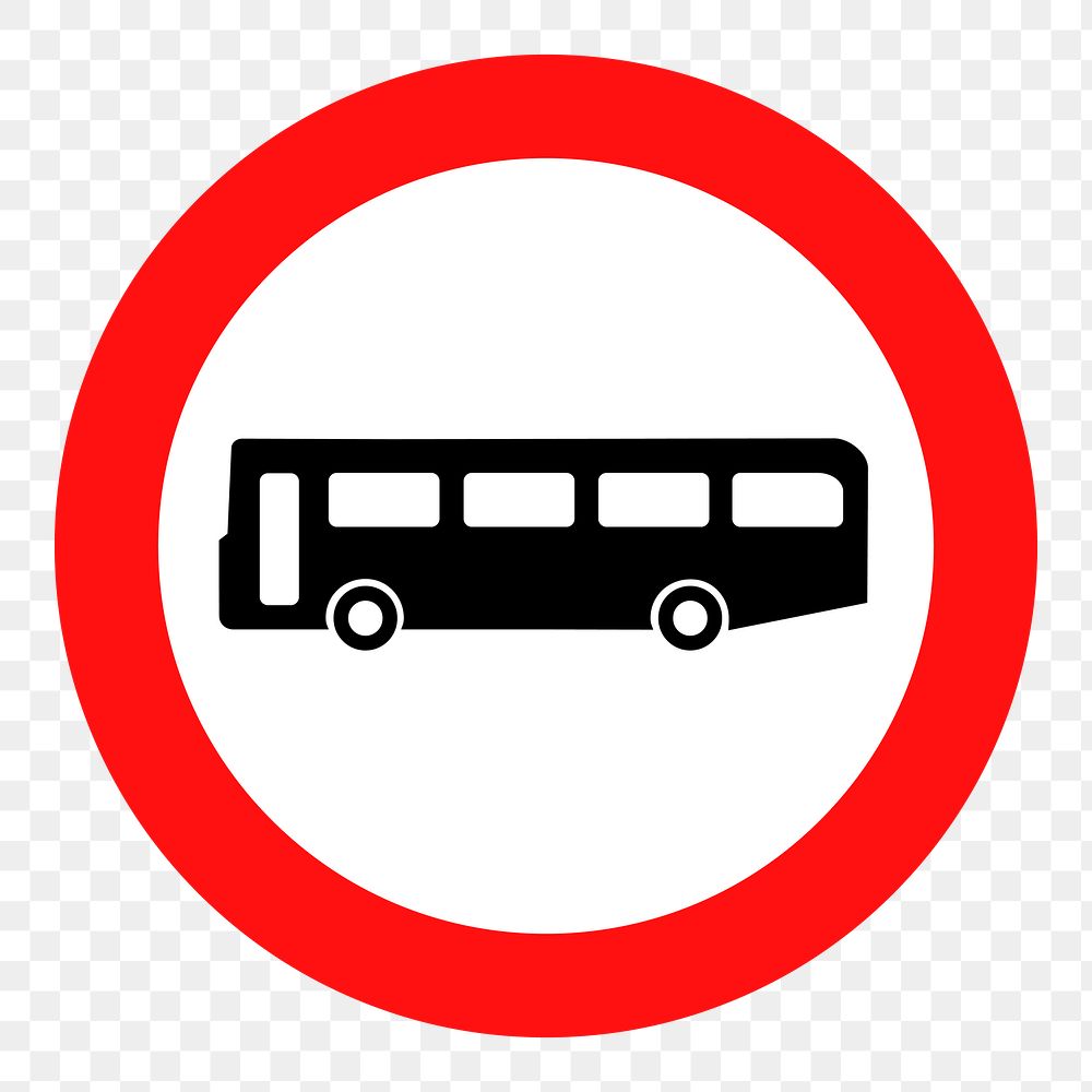 PNG Bus stop traffic sign clipart, transparent background. Free public domain CC0 image.
