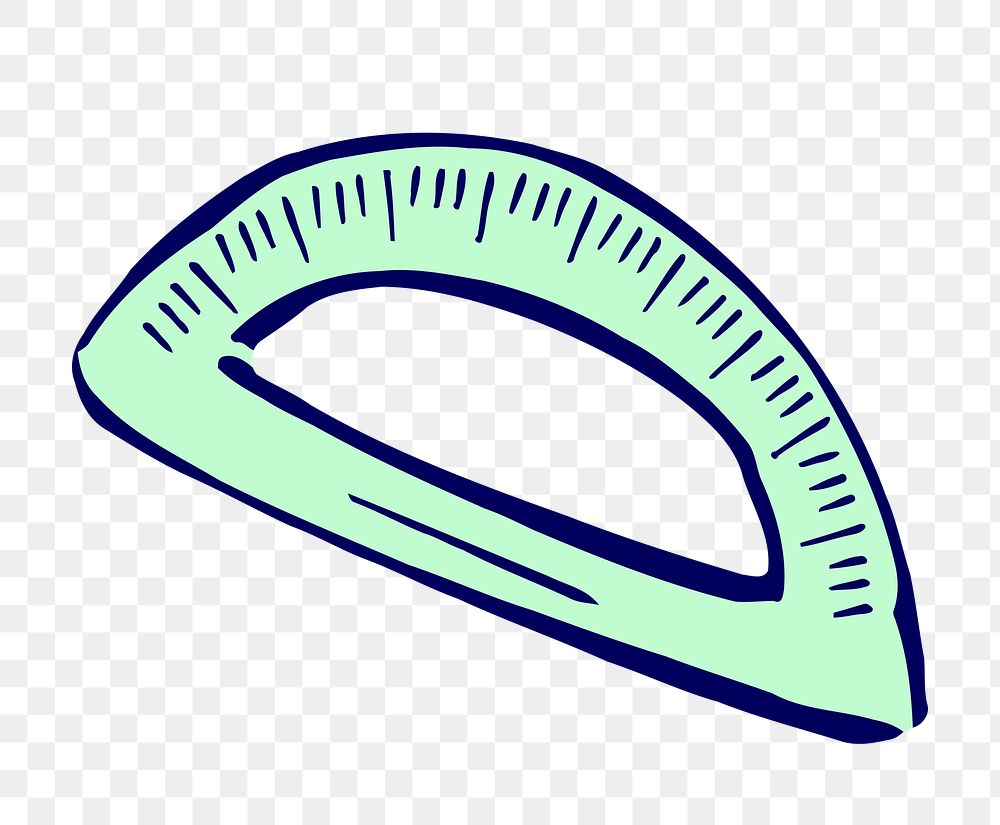PNG Protractor math tool clipart, transparent background. Free public domain CC0 image.