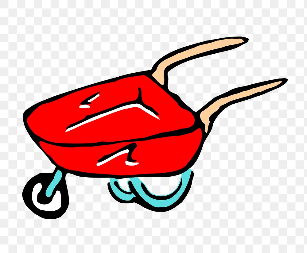 PNG Garden wheelbarrow clipart, transparent background. Free public domain CC0 image.