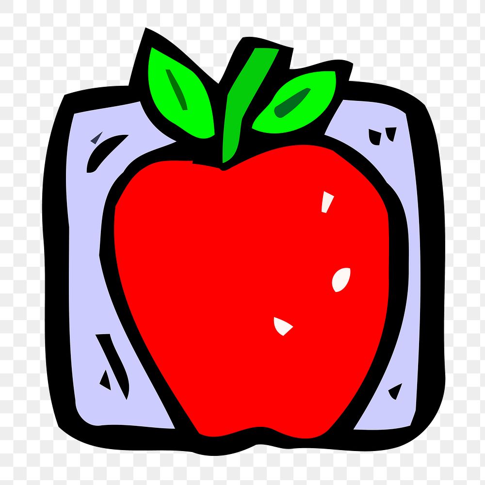 Apple png sticker, transparent background. Free public domain CC0 image.