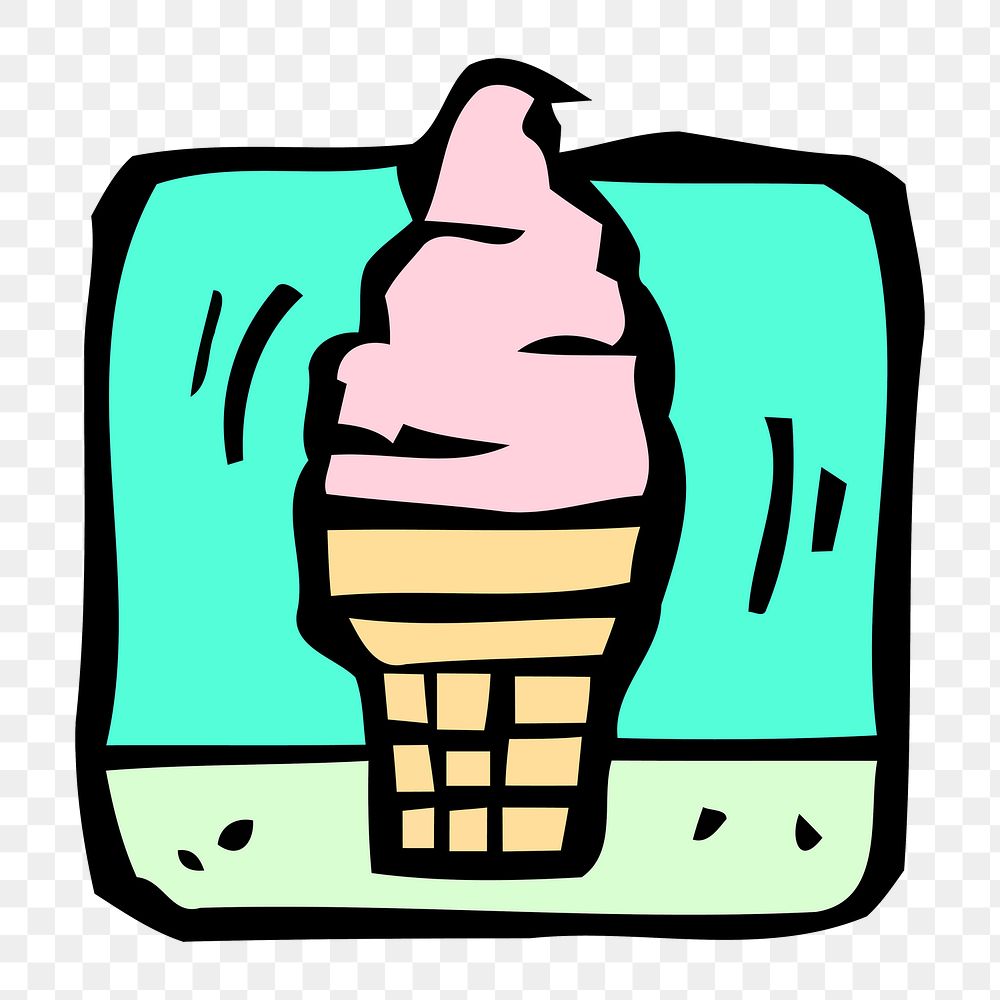 Soft serve ice cream png sticker, transparent background. Free public domain CC0 image.