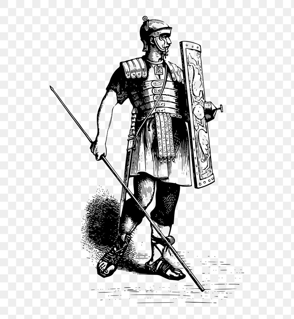 PNG Roman soldier  clipart, transparent background. Free public domain CC0 image.