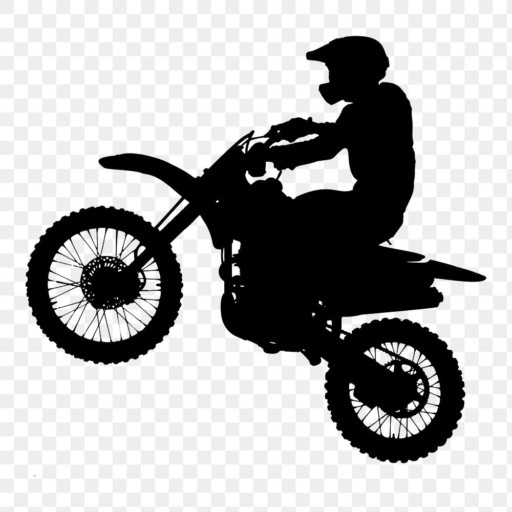 PNG Motocross silhouette clipart, transparent background. Free public domain CC0 image.
