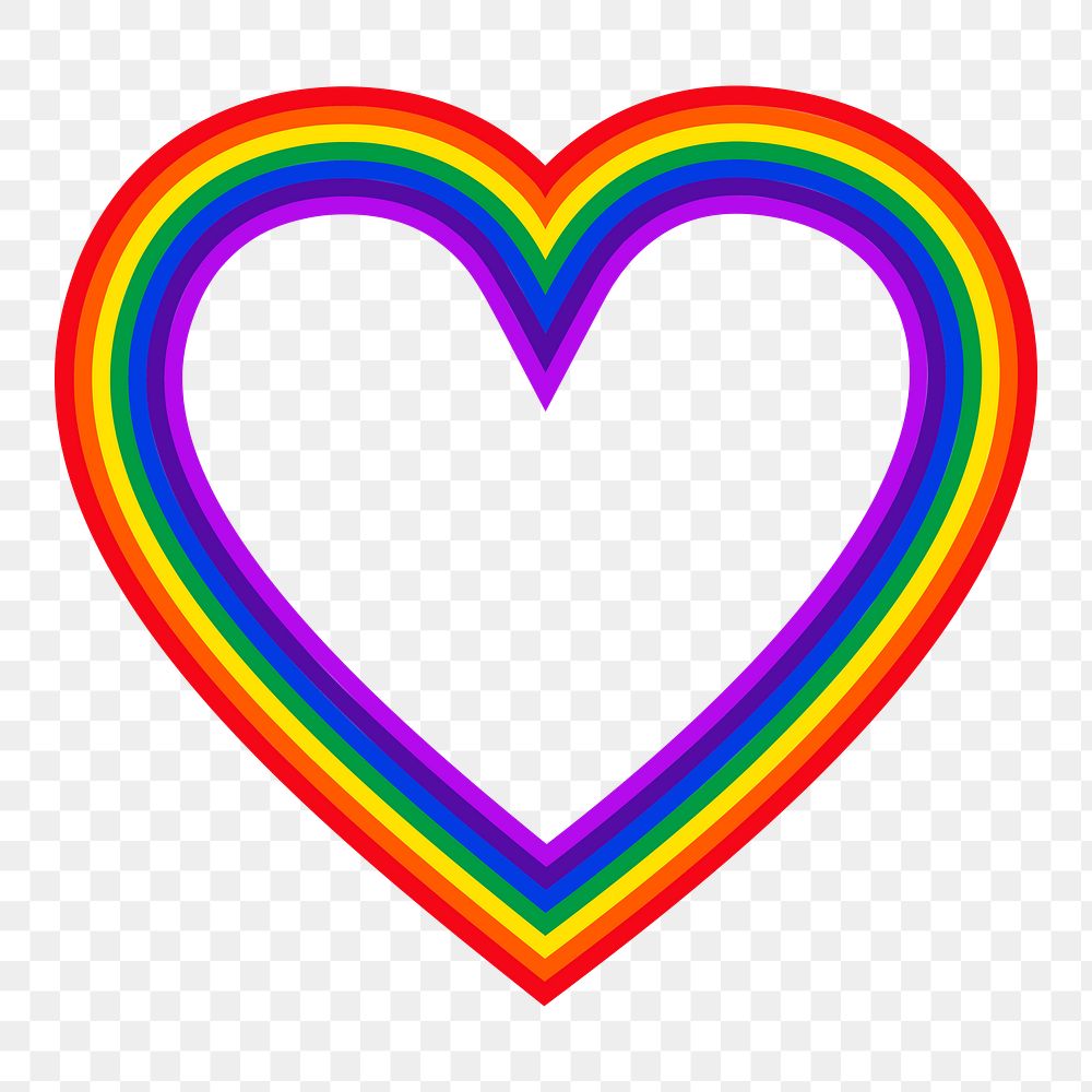 PNG LBGTQ heart clipart, transparent background. Free public domain CC0 image.