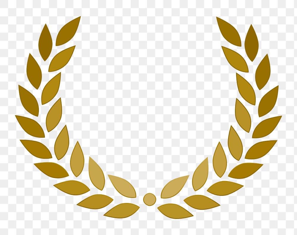 PNG Gold leaf emblem clipart, transparent background. Free public domain CC0 image.