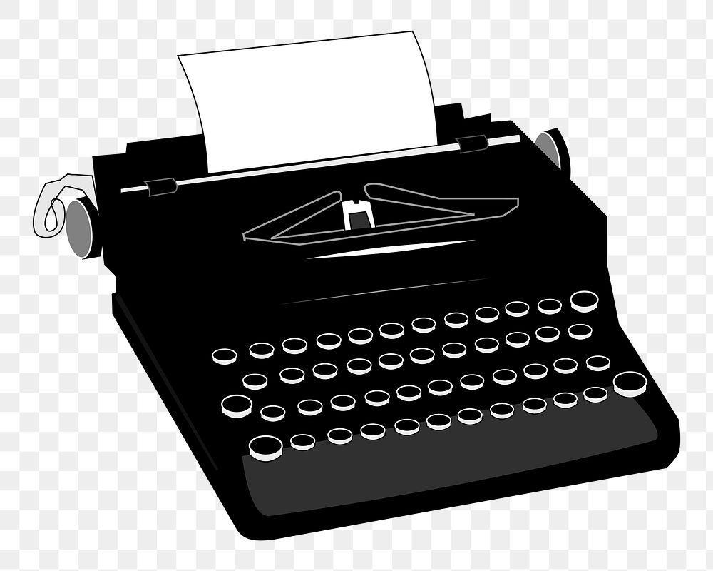 PNG Typewriter clipart, transparent background. Free public domain CC0 image.