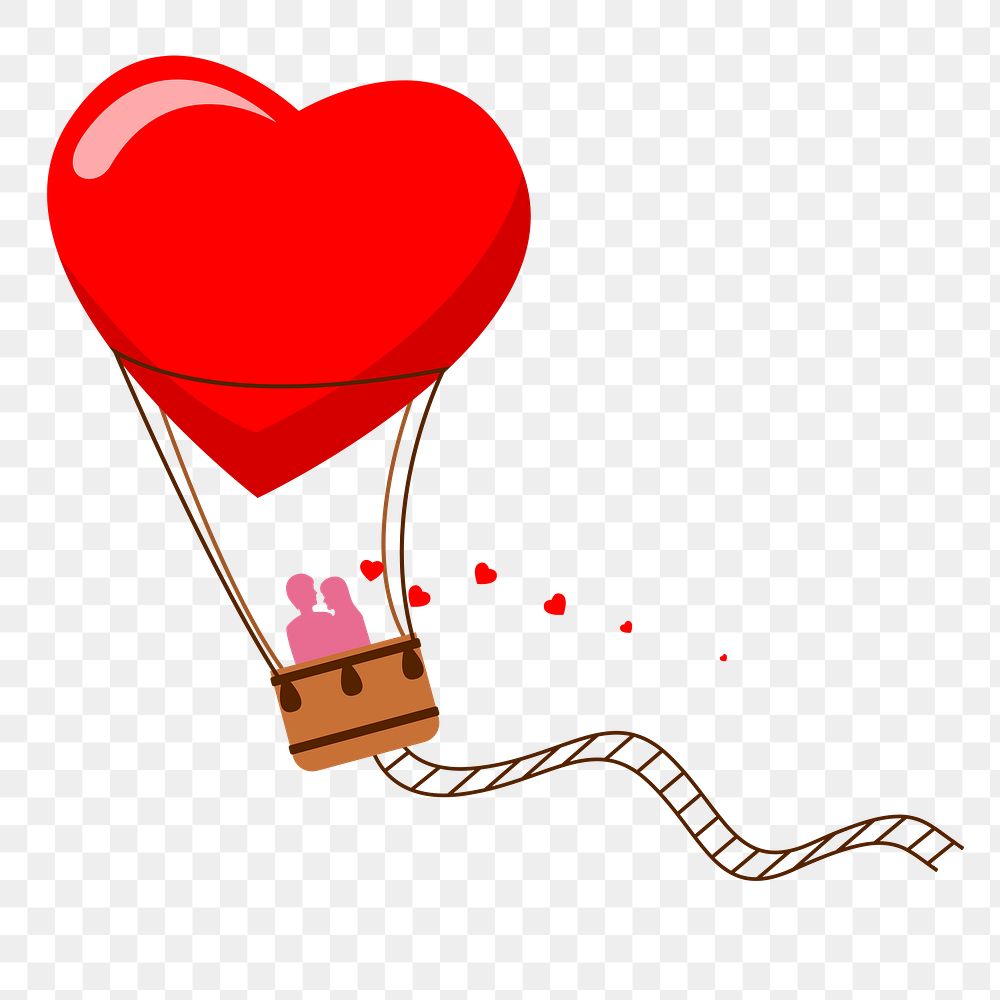 Love couple gas balloon png sticker, transparent background. Free public domain CC0 image.
