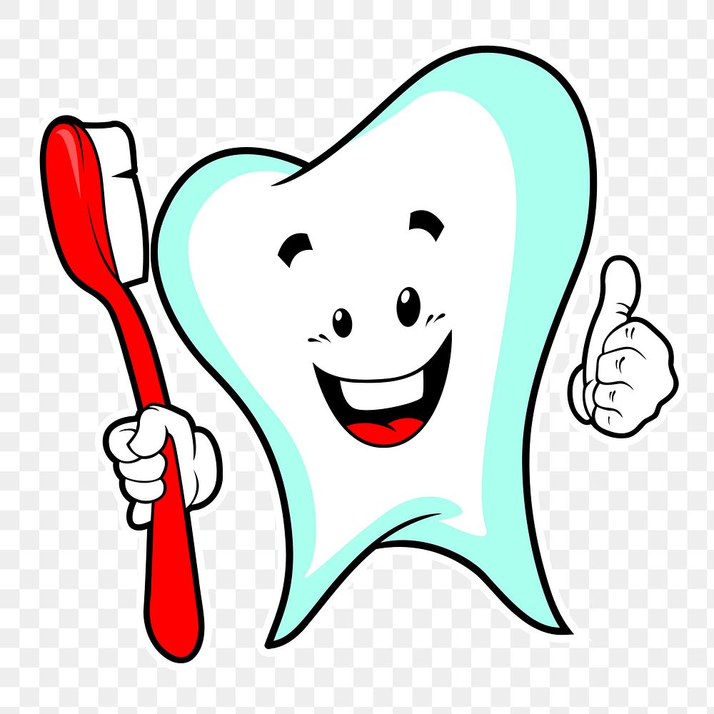 Brush your teeth png sticker, transparent background. Free public domain CC0 image.