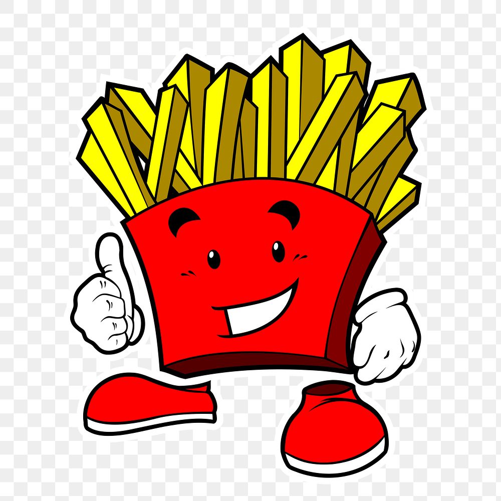 French fries png sticker, transparent background. Free public domain CC0 image.