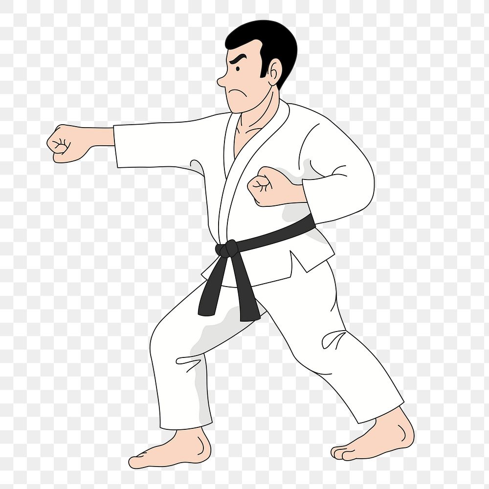 Karate png sticker, transparent background. Free public domain CC0 image.