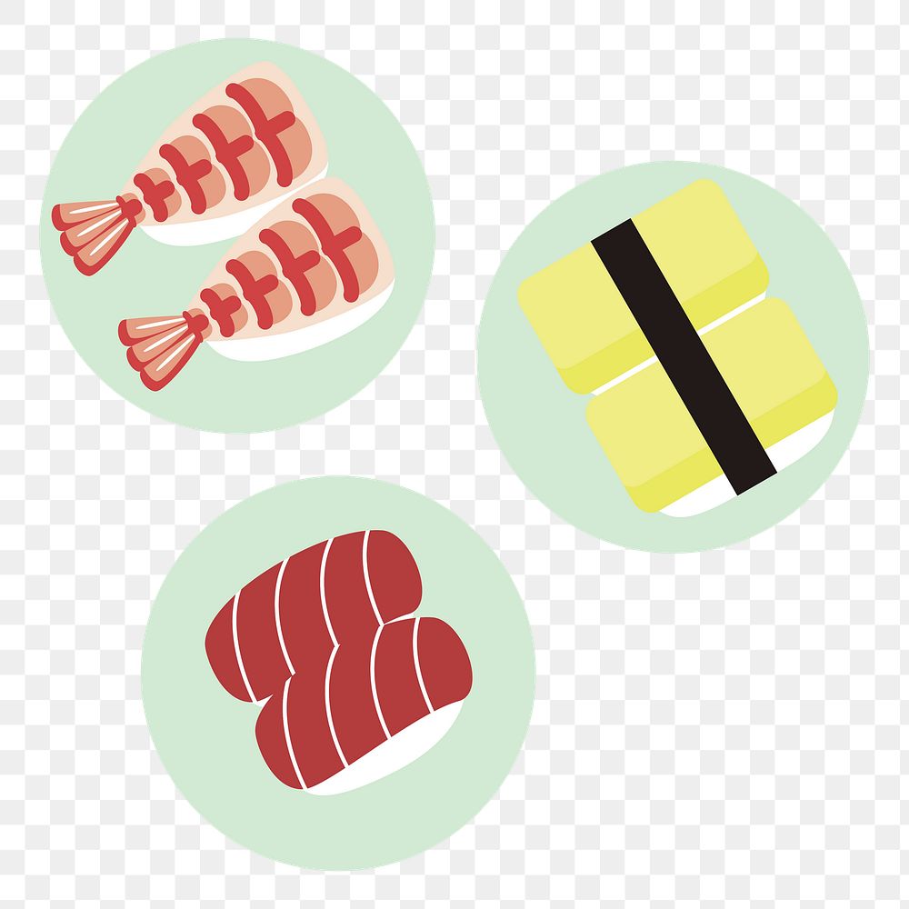 Sushi Japanese food png sticker, transparent background. Free public domain CC0 image.