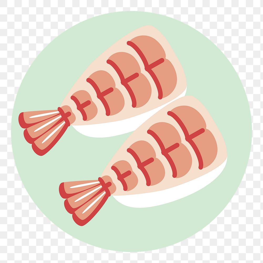 Ebi sushi  png clipart illustration, transparent background. Free public domain CC0 image.