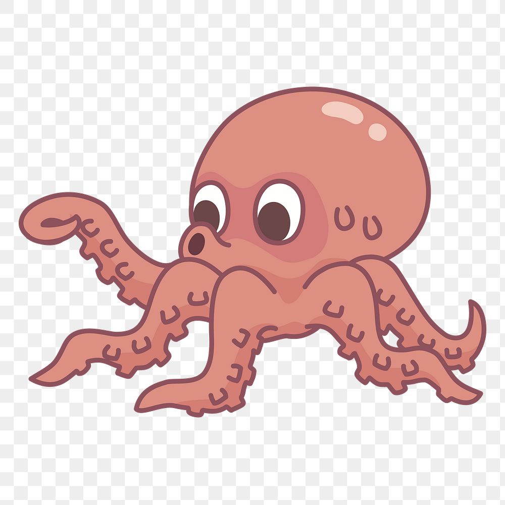 Octopus png sticker, transparent background. Free public domain CC0 image.