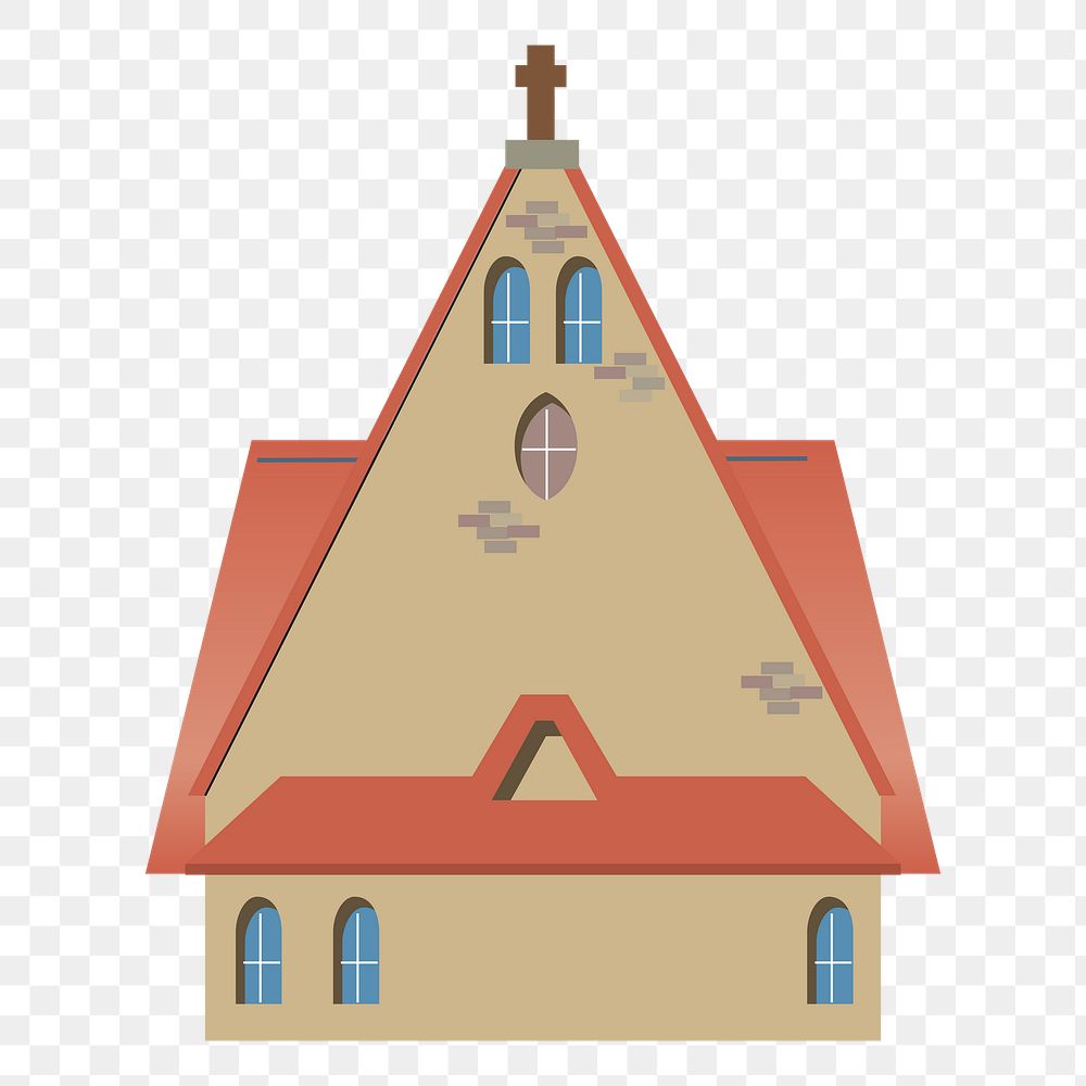 Church png sticker, transparent background. Free public domain CC0 image.