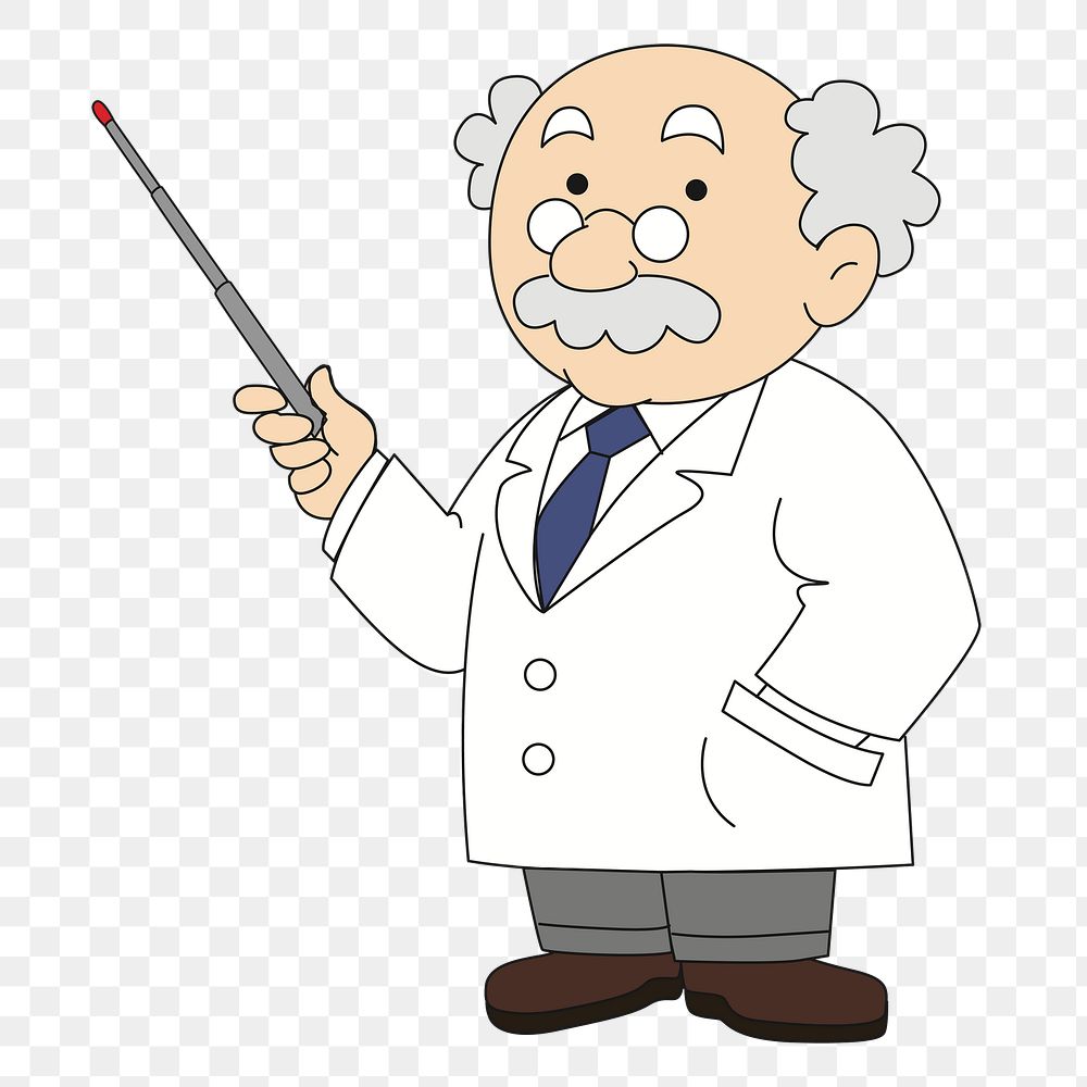 Professor png sticker, transparent background. Free public domain CC0 image.