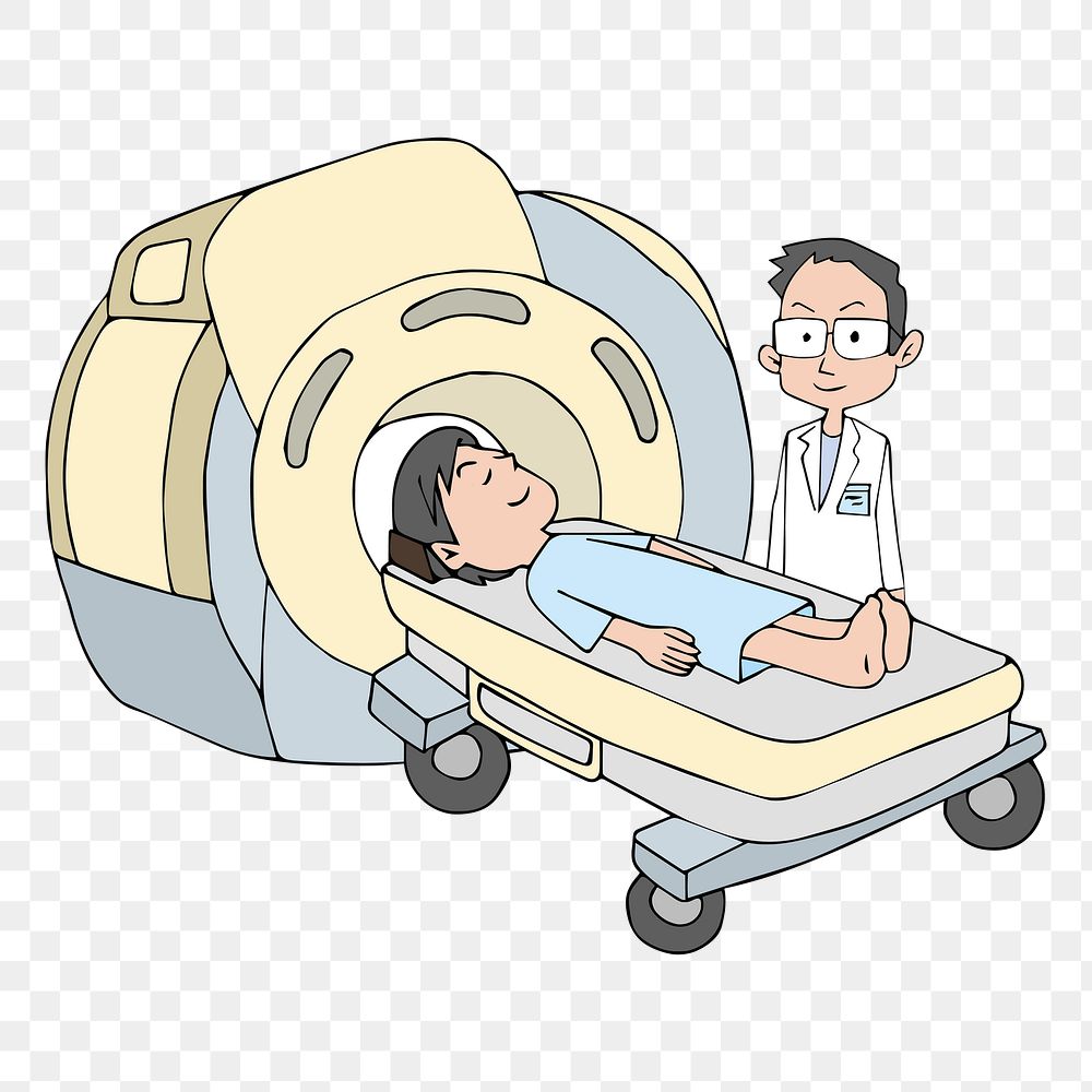 MRI scan  png clipart illustration, transparent background. Free public domain CC0 image.