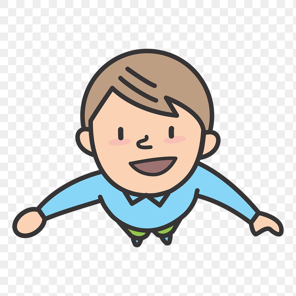 Boy  png clipart illustration, transparent background. Free public domain CC0 image.