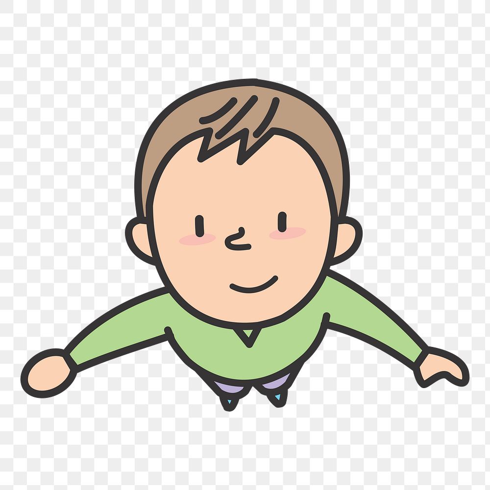 Boy  png clipart illustration, transparent background. Free public domain CC0 image.