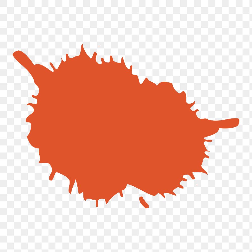 Orange color splash png sticker, transparent background. Free public domain CC0 image.