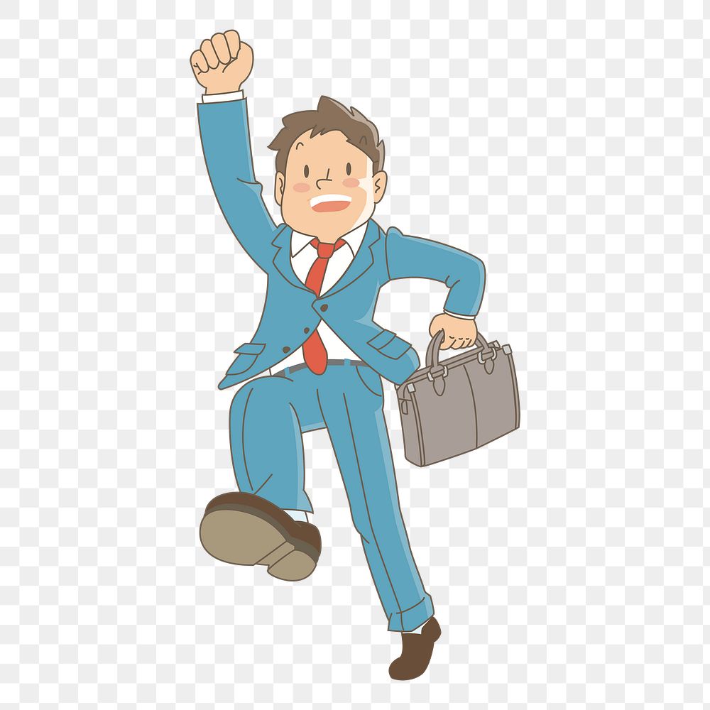 Business man  png clipart illustration, transparent background. Free public domain CC0 image.