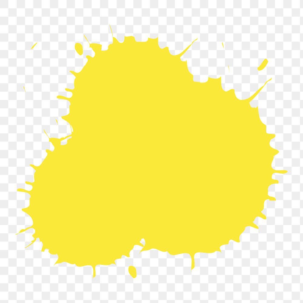 Yellow color splash png sticker, transparent background. Free public domain CC0 image.