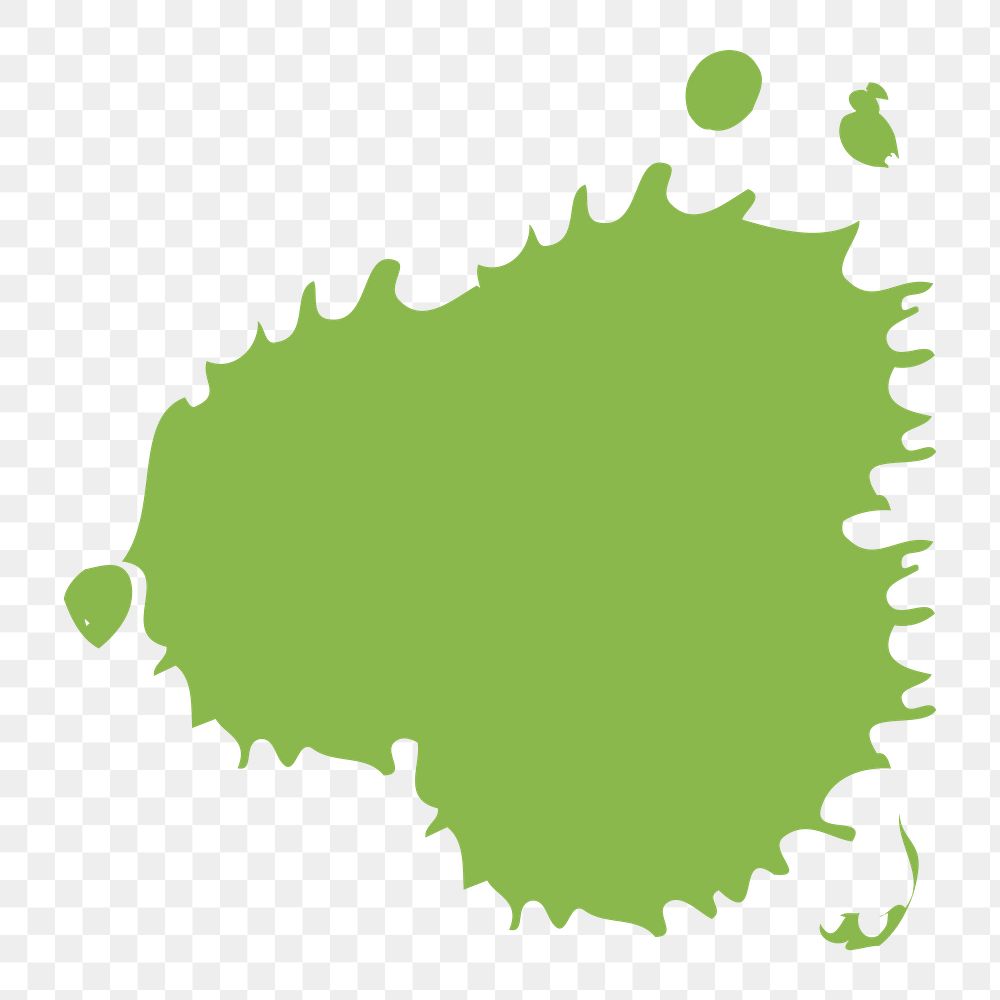 Green color splash png sticker, transparent background. Free public domain CC0 image.