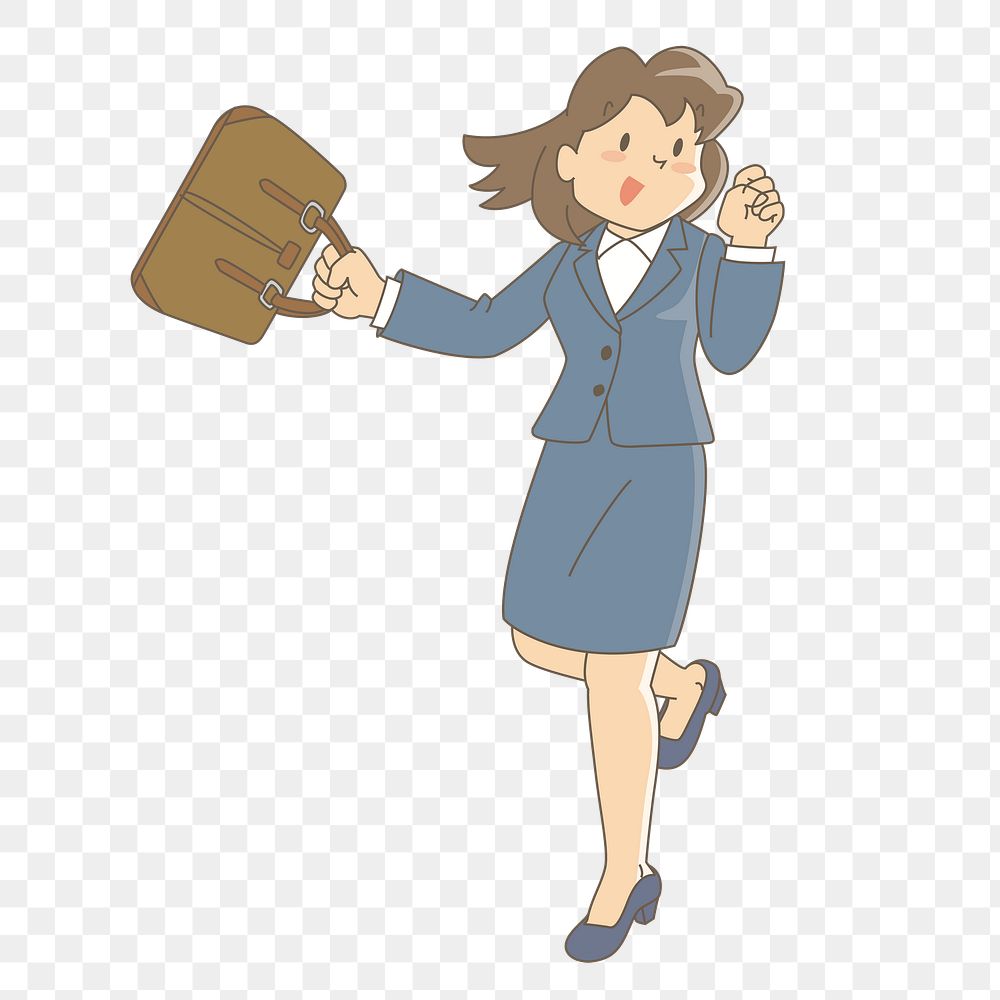 Business woman  png clipart illustration, transparent background. Free public domain CC0 image.