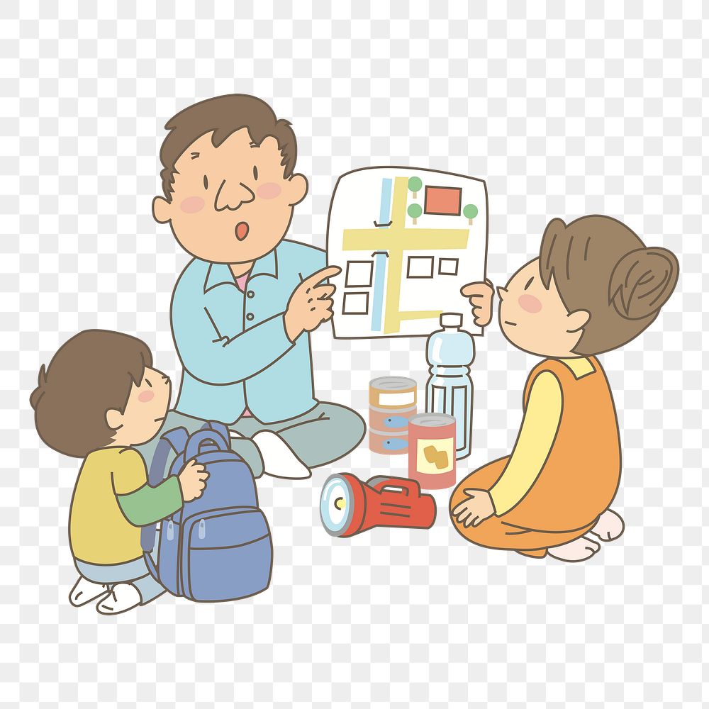 Family  png clipart illustration, transparent background. Free public domain CC0 image.