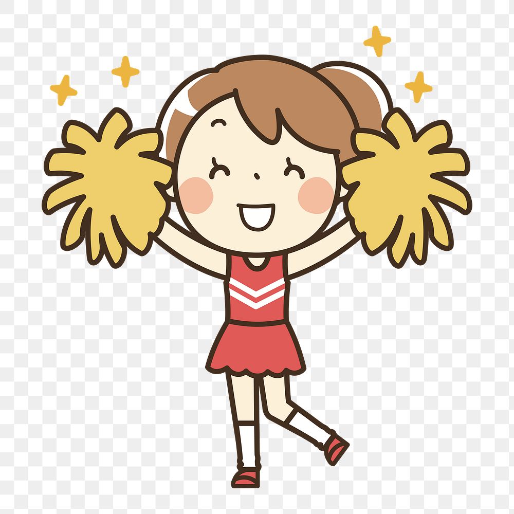 Girl cheerleader png sticker, transparent background. Free public domain CC0 image.