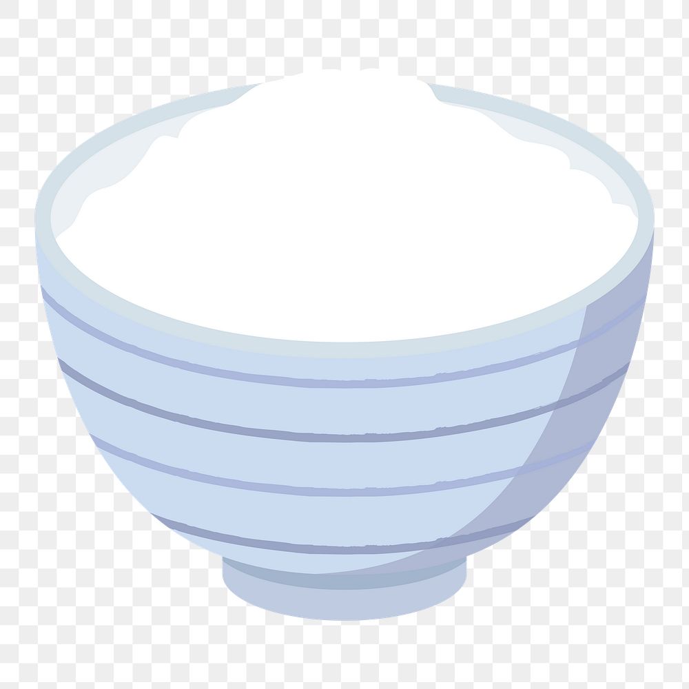 Rice bowl  png clipart illustration, transparent background. Free public domain CC0 image.